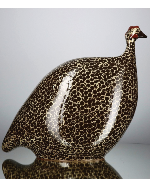 African Guinea Hen - Cream Espresso