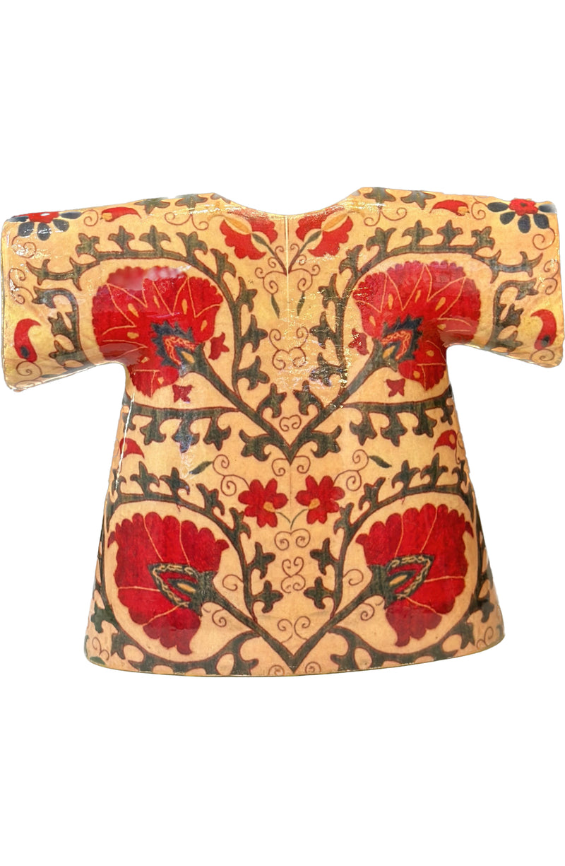 Decorative Hand-Painted Kaftan - Ivory Floral