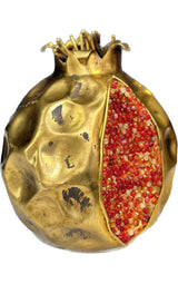 Gold Hammered Pomegranate Decoration - Small