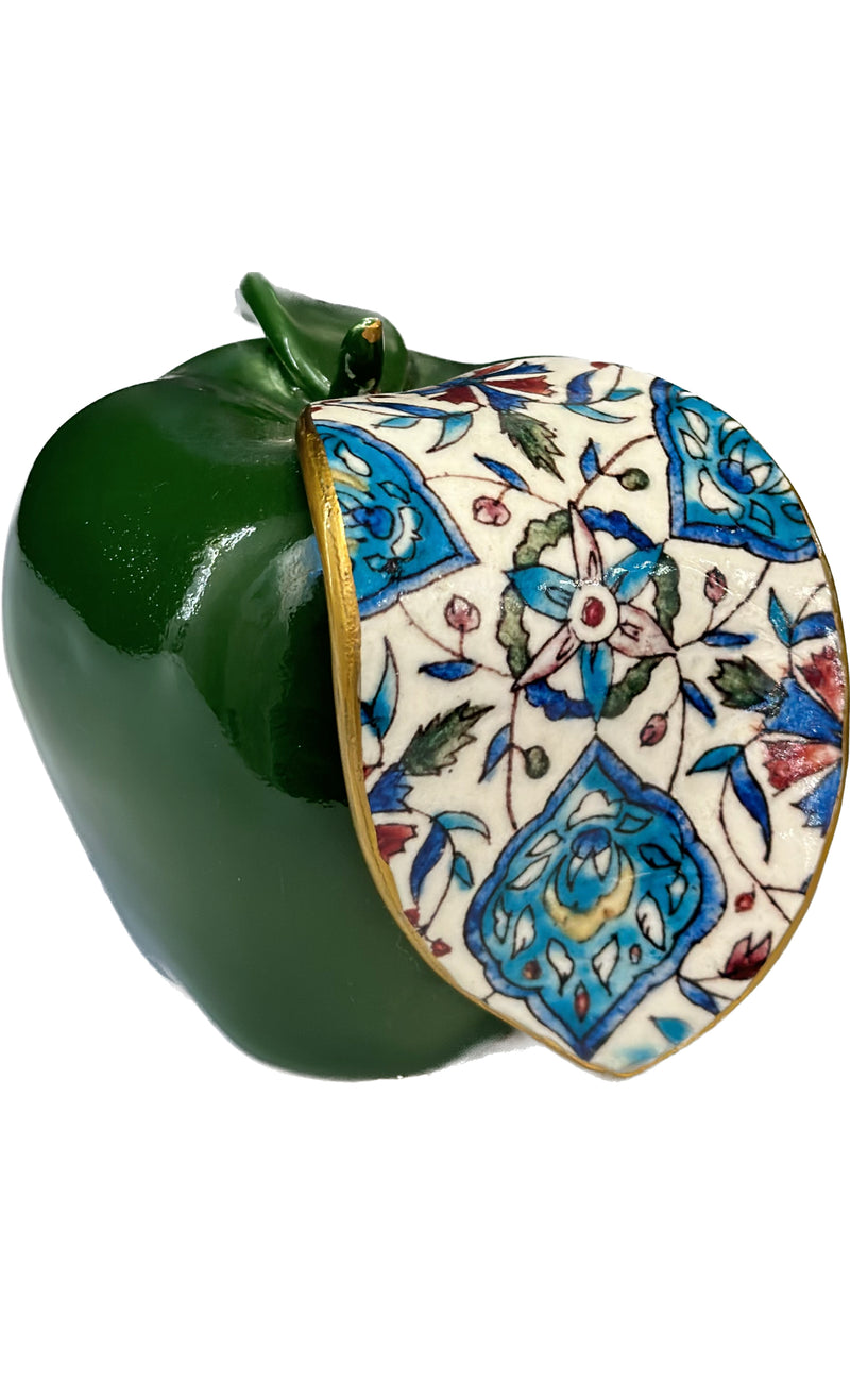 HANDCRAFTED CERAMIC APPLE - Multicolor and Patterned
