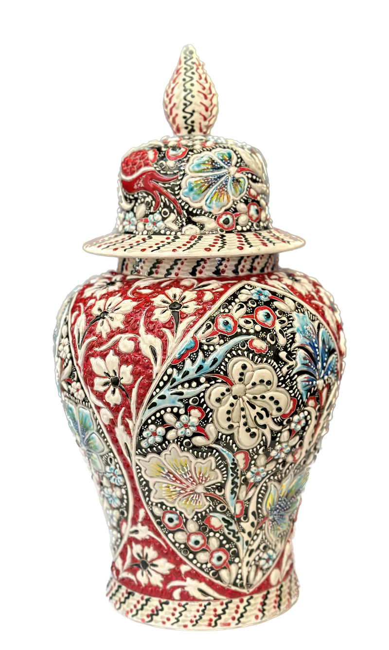 Crimson Bloom Artistry - Decorative Piece