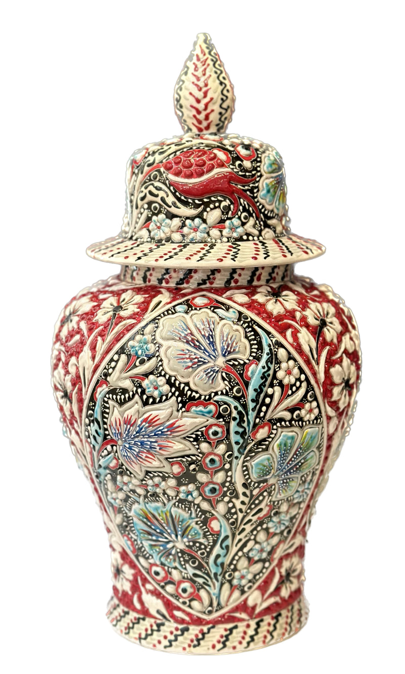Crimson Bloom Artistry - Decorative Piece