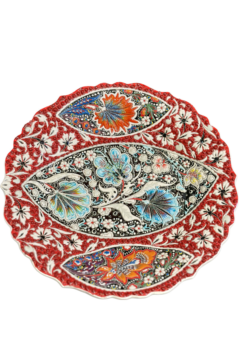 Crimson Bloom Artistry - Decorative Plate
