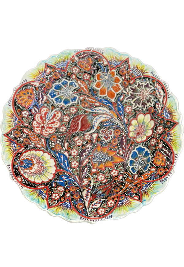 Crimson Bloom Artistry - Decorative Plate
