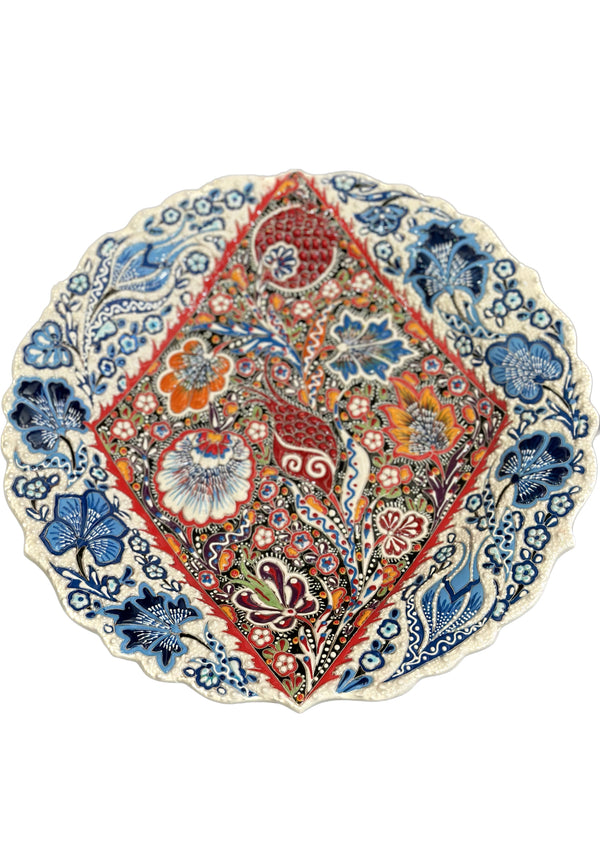 Crimson Bloom Artistry - Decorative Plate