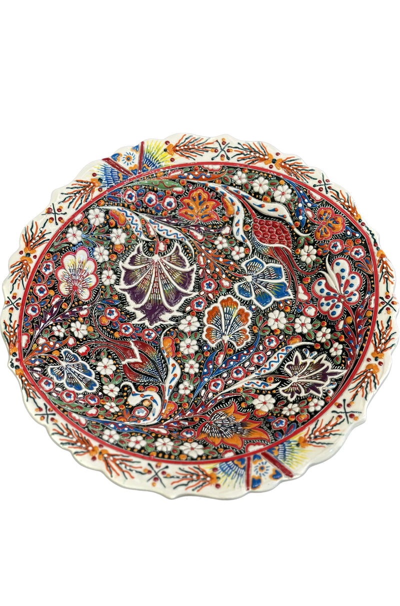 Crimson Bloom Artistry - Decorative Plate
