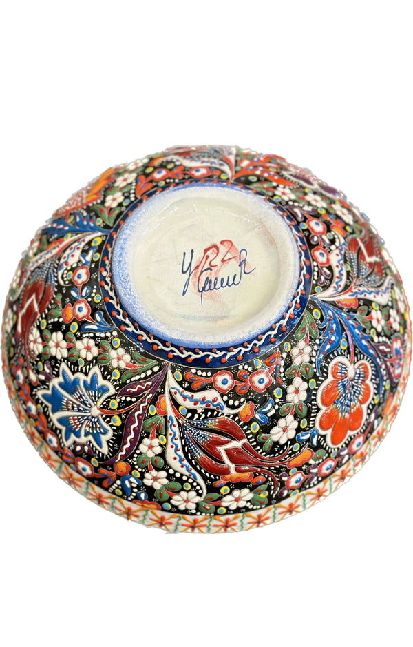 Crimson Bloom Artistry - Decorative Bowl