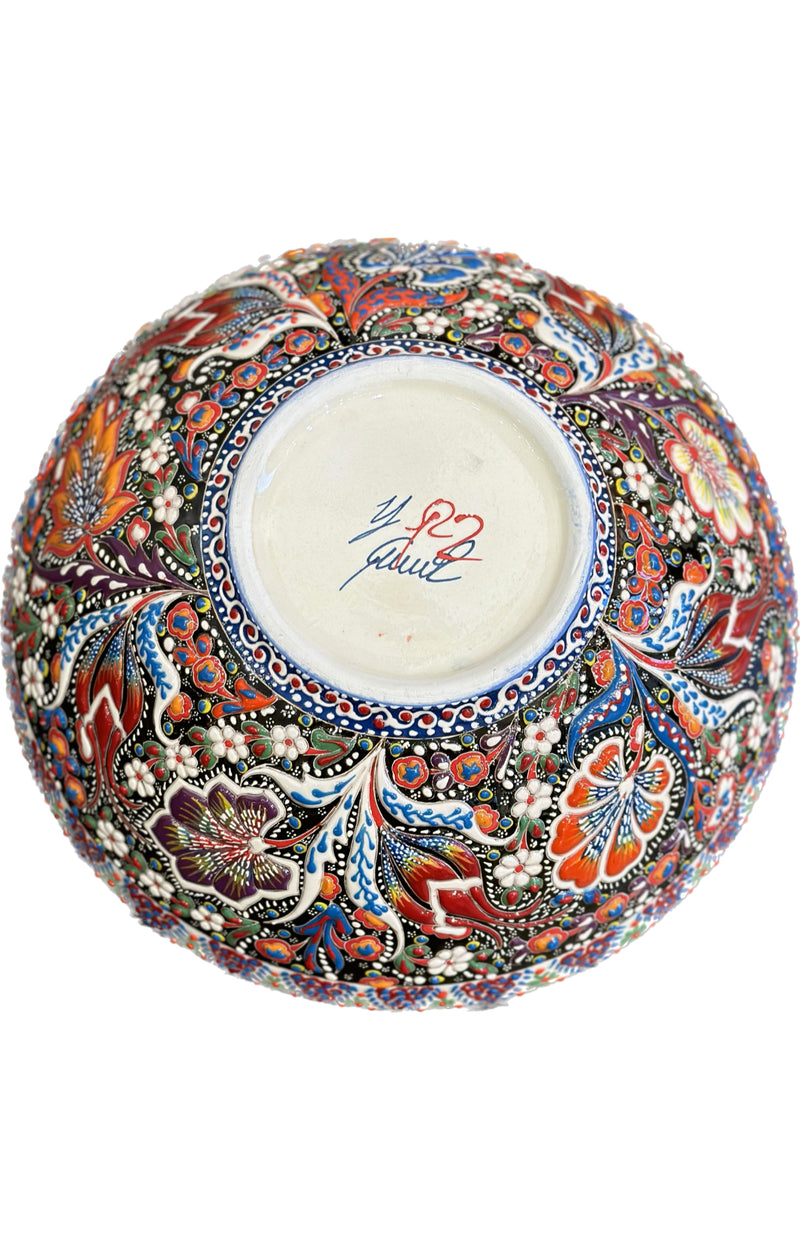 Crimson Bloom Artistry - Decorative Bowl