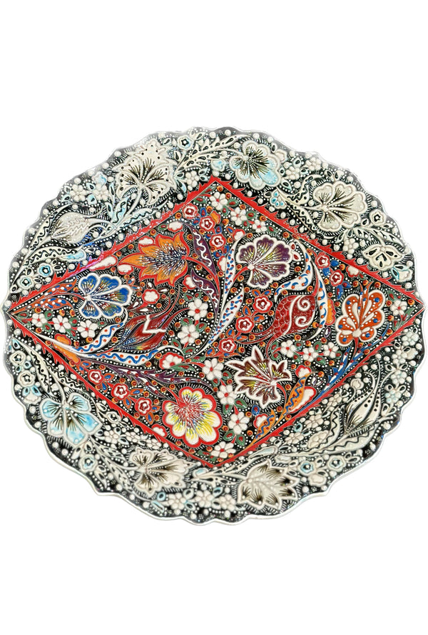 Crimson Bloom Artistry - Decorative Plate