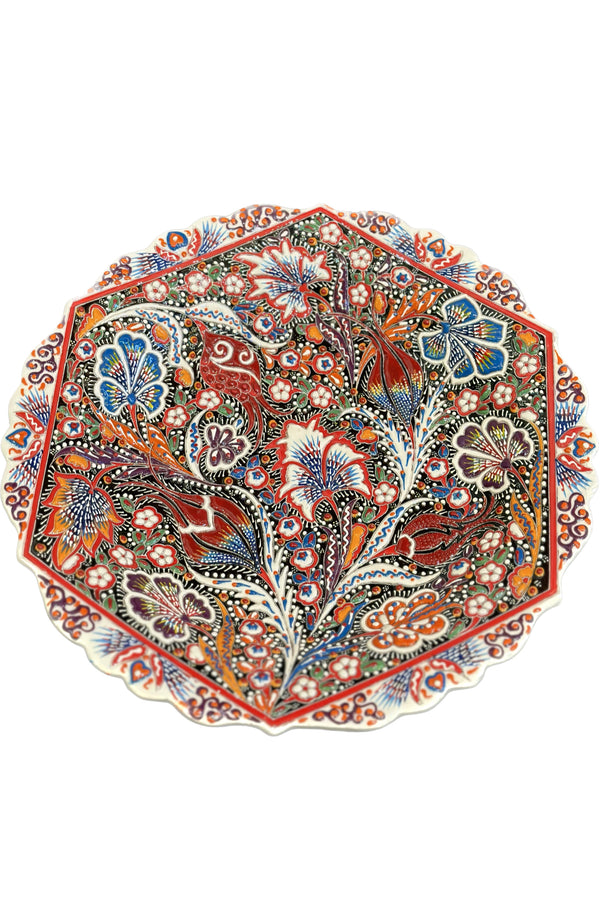 Crimson Bloom Artistry - Decorative Plate