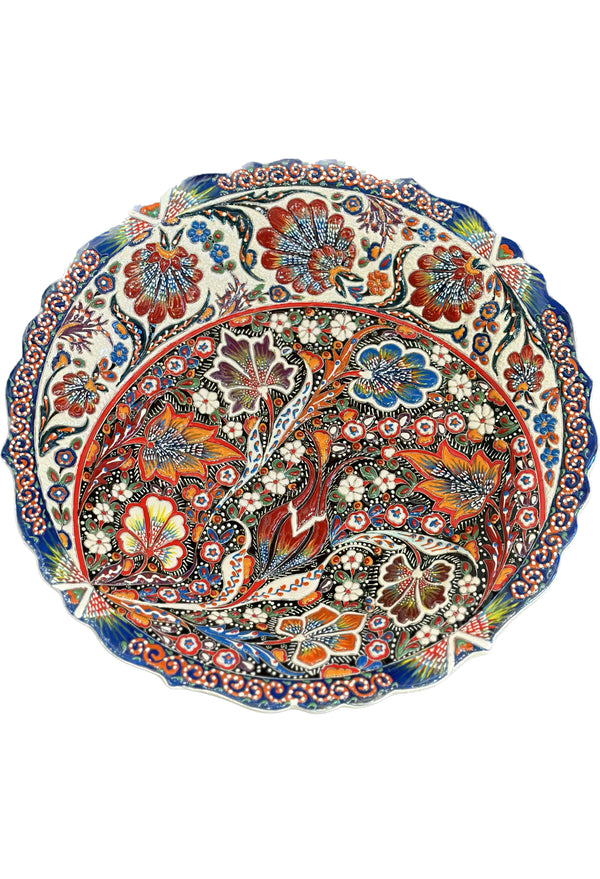 Crimson Bloom Artistry - Decorative Plate