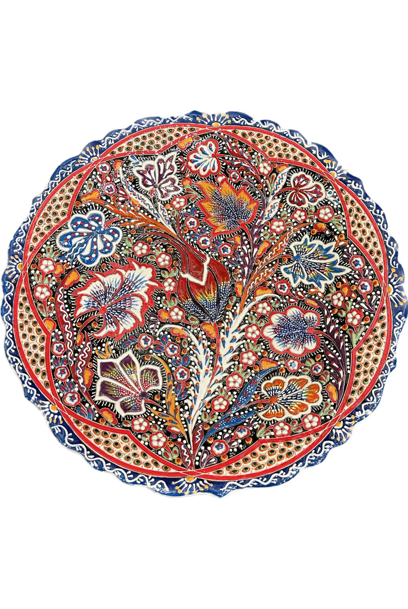 Crimson Bloom Artistry - Decorative Plate