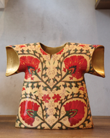 Decorative Hand-Painted Kaftan - Ivory Floral