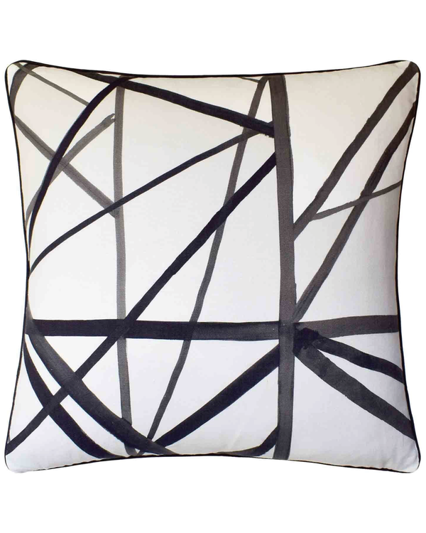 Channels Throw Pillow (Ebony)