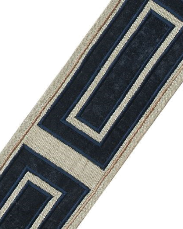 Giorgio Linen Ingot Tape - Lumbar Throw Pillow (Indigo)