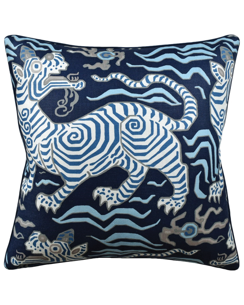 Tibet Throw Pillow (Blues)