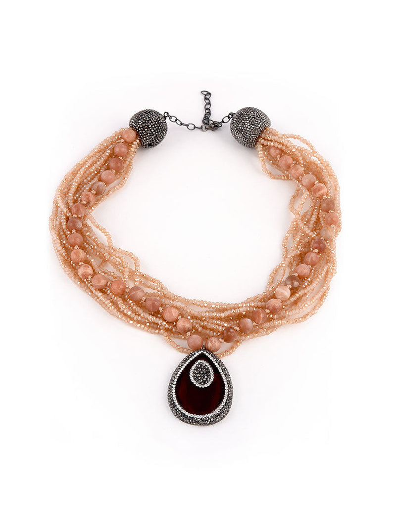 Rose Crystal Necklace