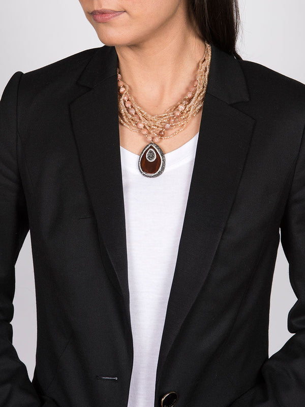 Rose Crystal Necklace
