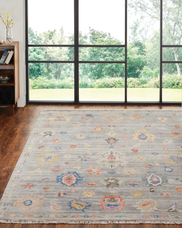 Adana Pearl Grey/Multi Transitional Rug