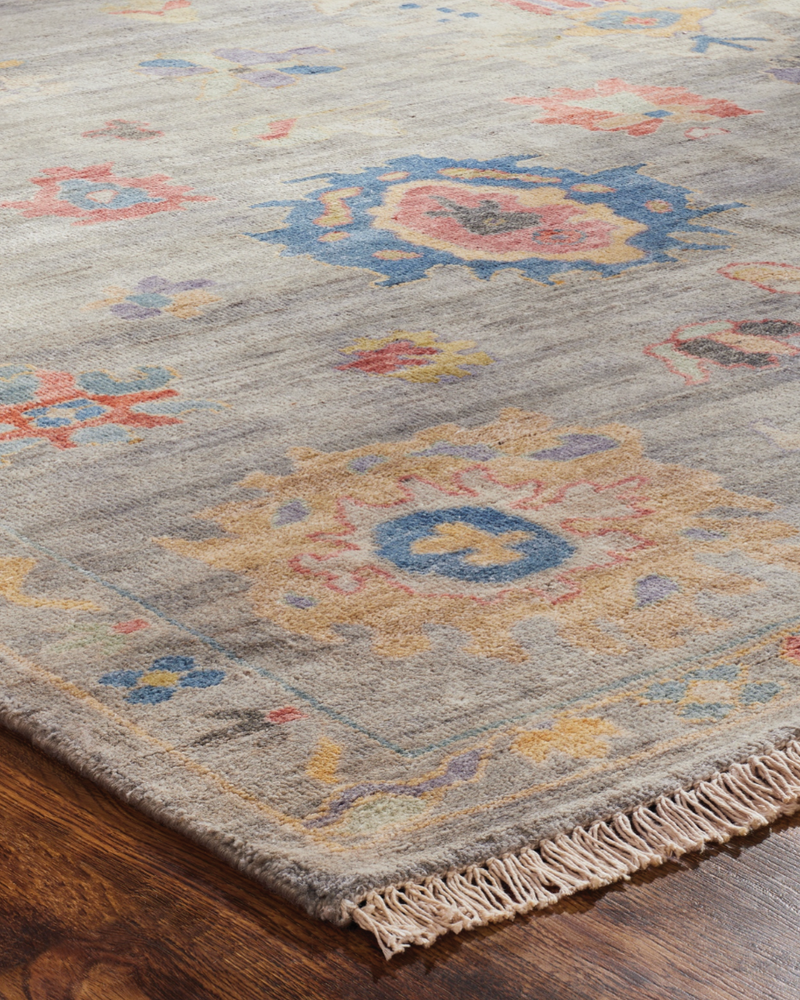 Adana Pearl Grey/Multi Transitional Rug