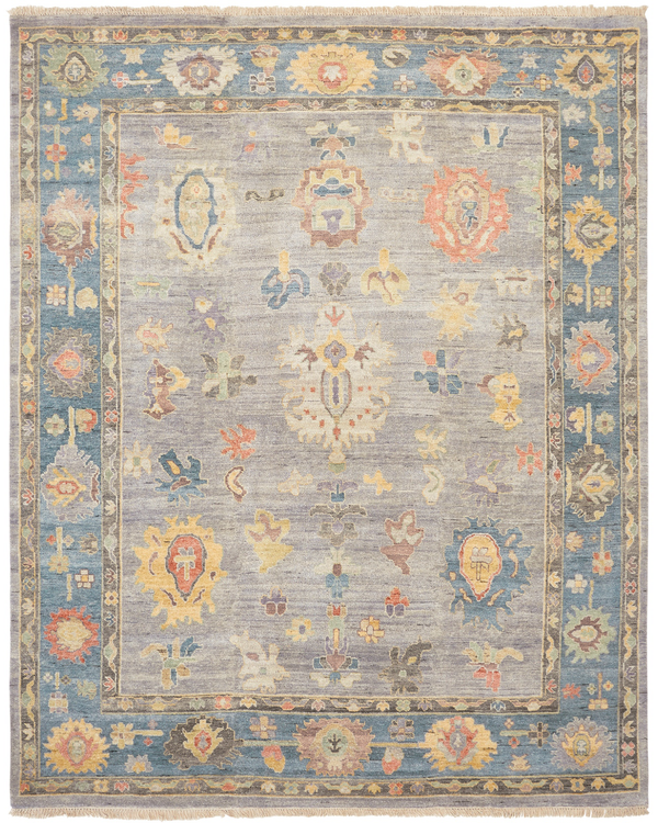 Adana Soft Grey/Blue Transitional Rug