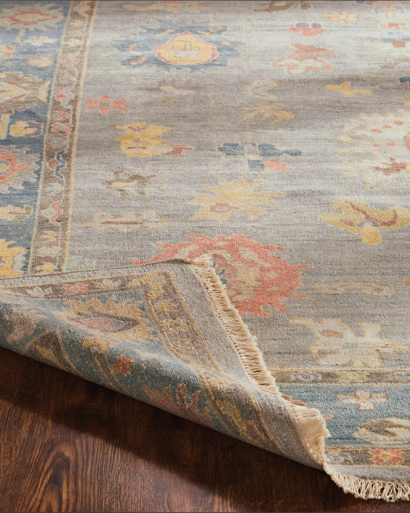 Adana Soft Grey/Blue Transitional Rug