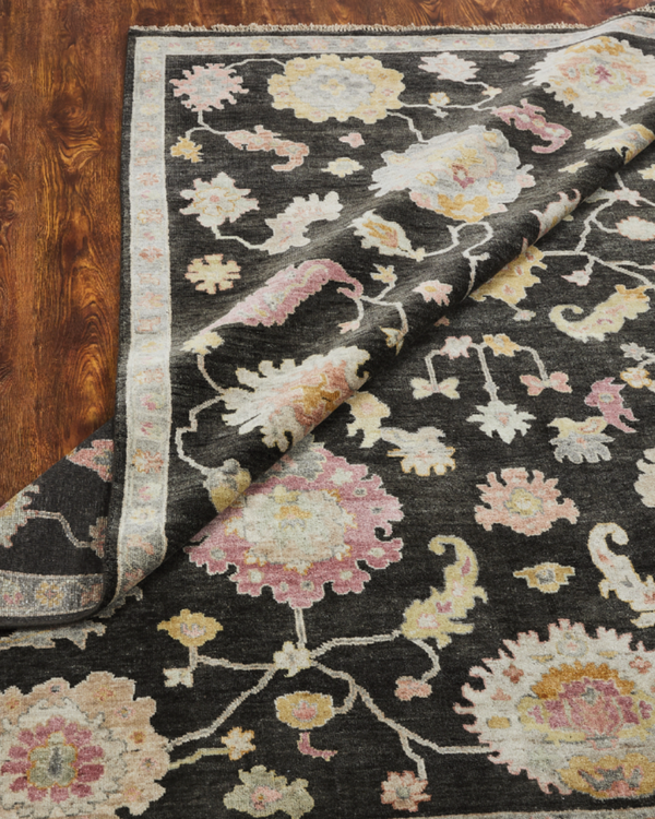 Adana Black/Rose Transitional Rug
