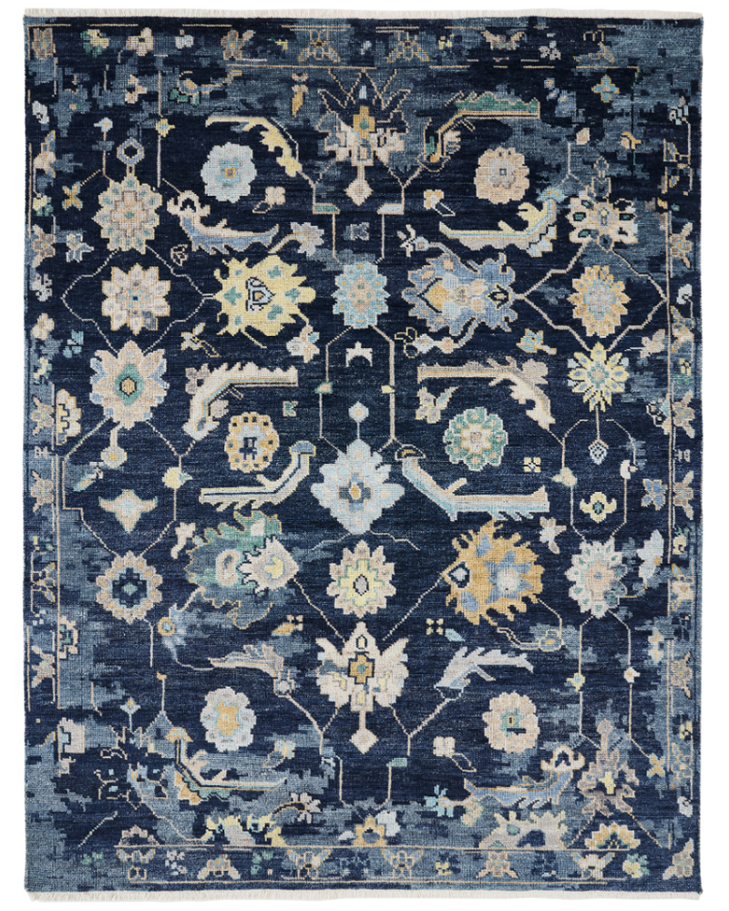Ambrose Navy Denim Transitional Rug
