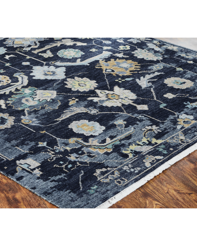 Ambrose Navy Denim Transitional Rug