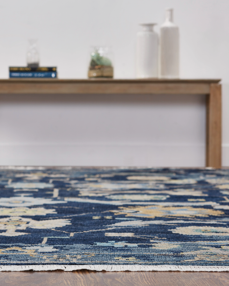 Ambrose Navy Denim Transitional Rug