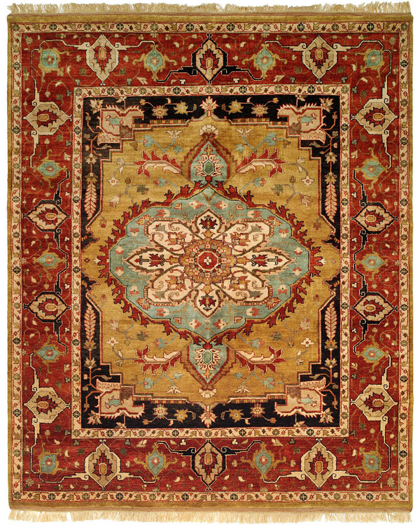 Bergama Gold/Rust Traditional Rug