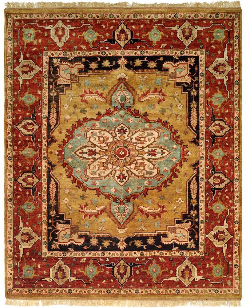 Bergama Gold/Rust Traditional Rug