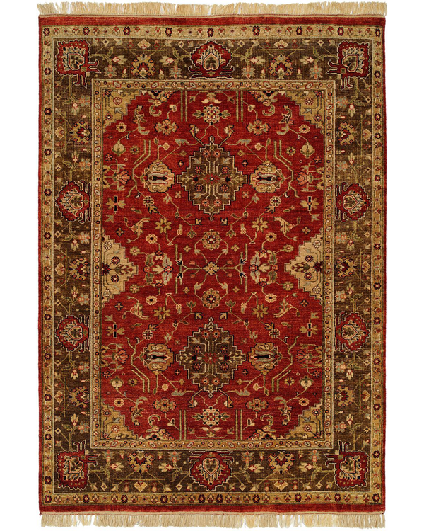 Bergama Rust/Brown Traditional Rug