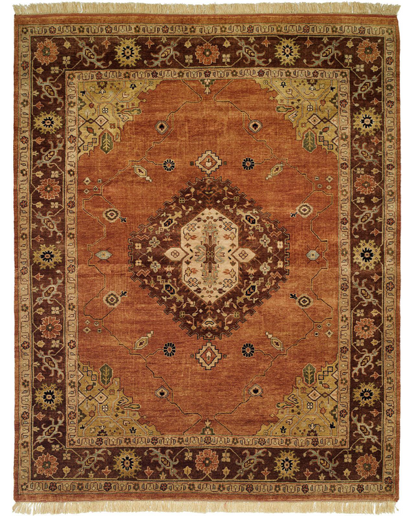 Bergama Terracotta/Brown Traditional Rug