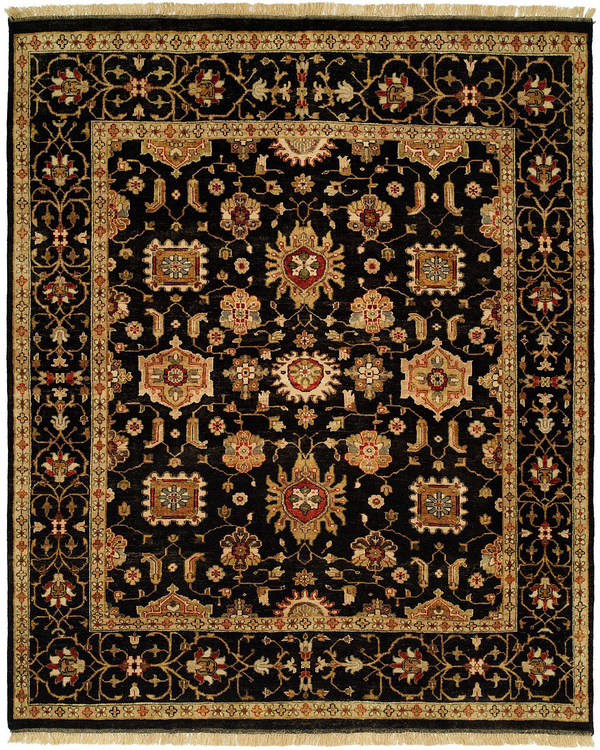 Bergama Black Traditional Rug