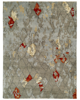 Barcelo Greige/Slate Abstract Contemporary Rug