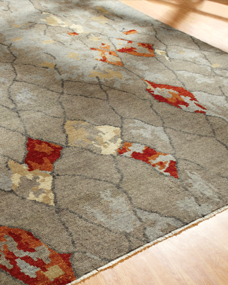 Barcelo Greige/Slate Abstract Contemporary Rug