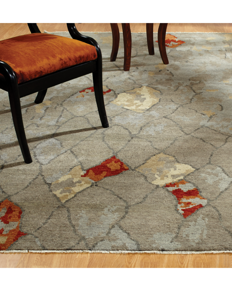 Barcelo Greige/Slate Abstract Contemporary Rug