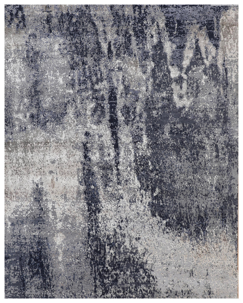 Blue Grey Charcoal Modern Rug