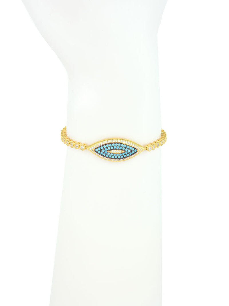 Adjustable Bracelet, Large Evil Eye Charm