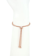 Adjustable Rose Gold Bracelet, Decorative Charm