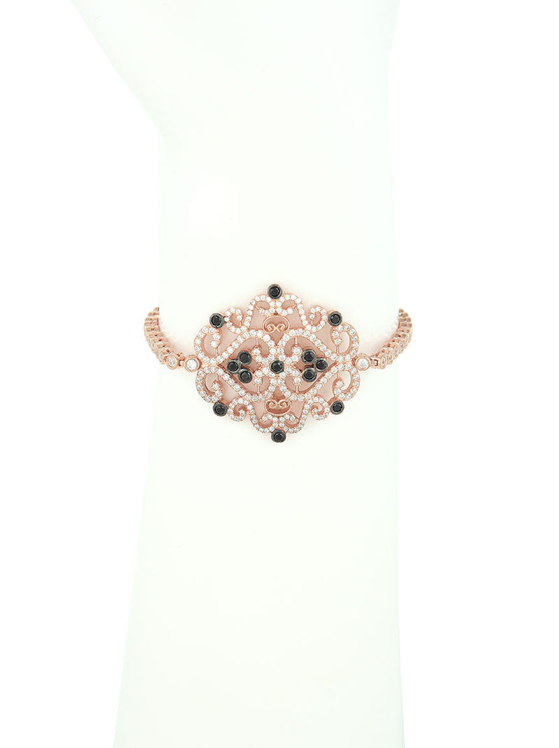 Adjustable Rose Gold Bracelet, Decorative Charm