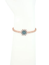 Adjustable Rose Gold Bracelet, Turquoise Star Charm