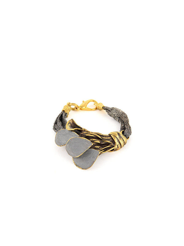 Gold Metal Bracelet with Metal Band