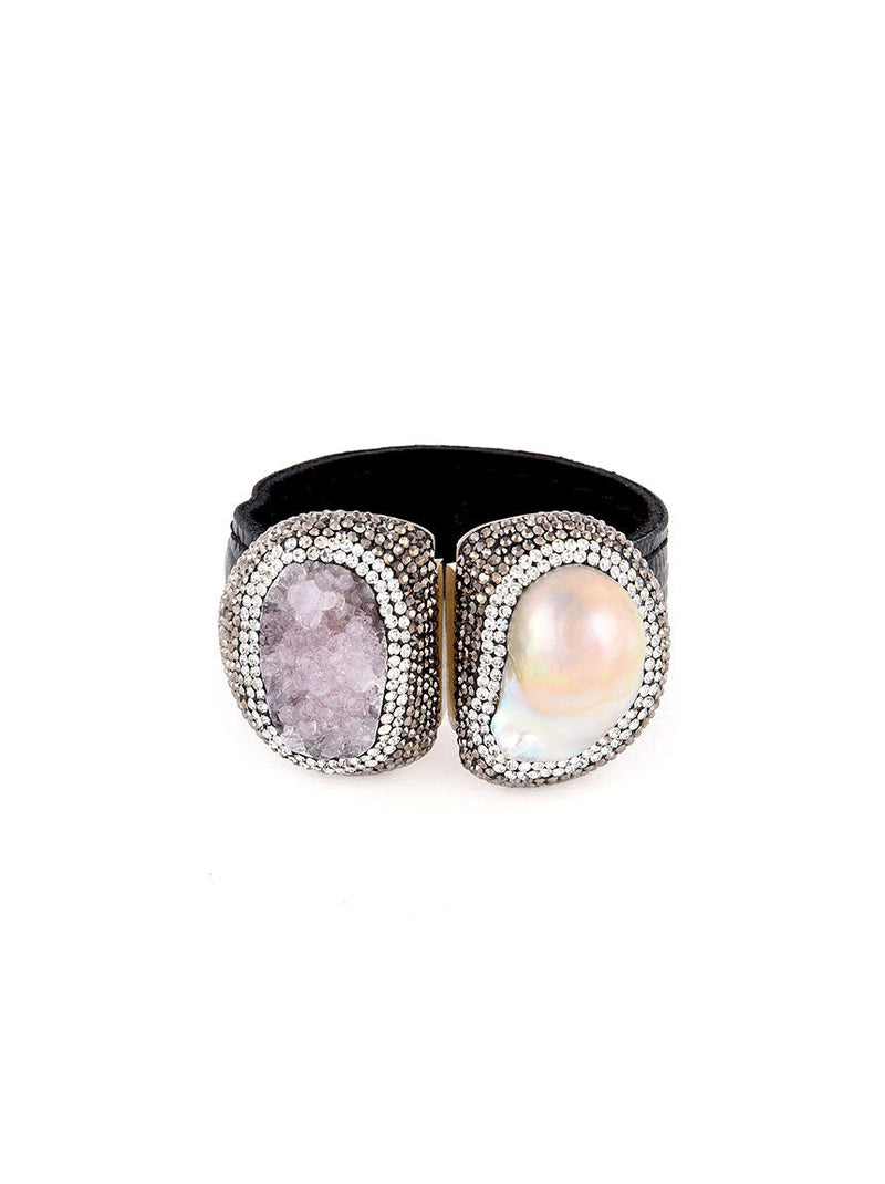 Druzy and Pearl Bracelet