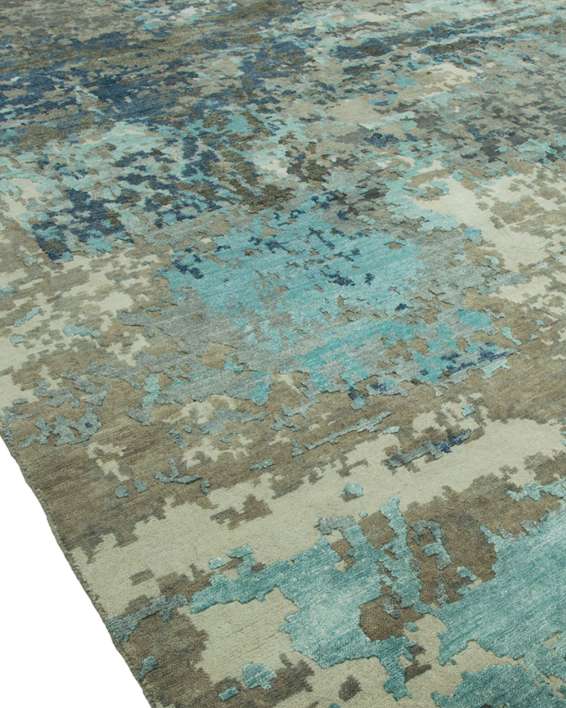 Equinox Abstract Blue / Grey Modern Rug