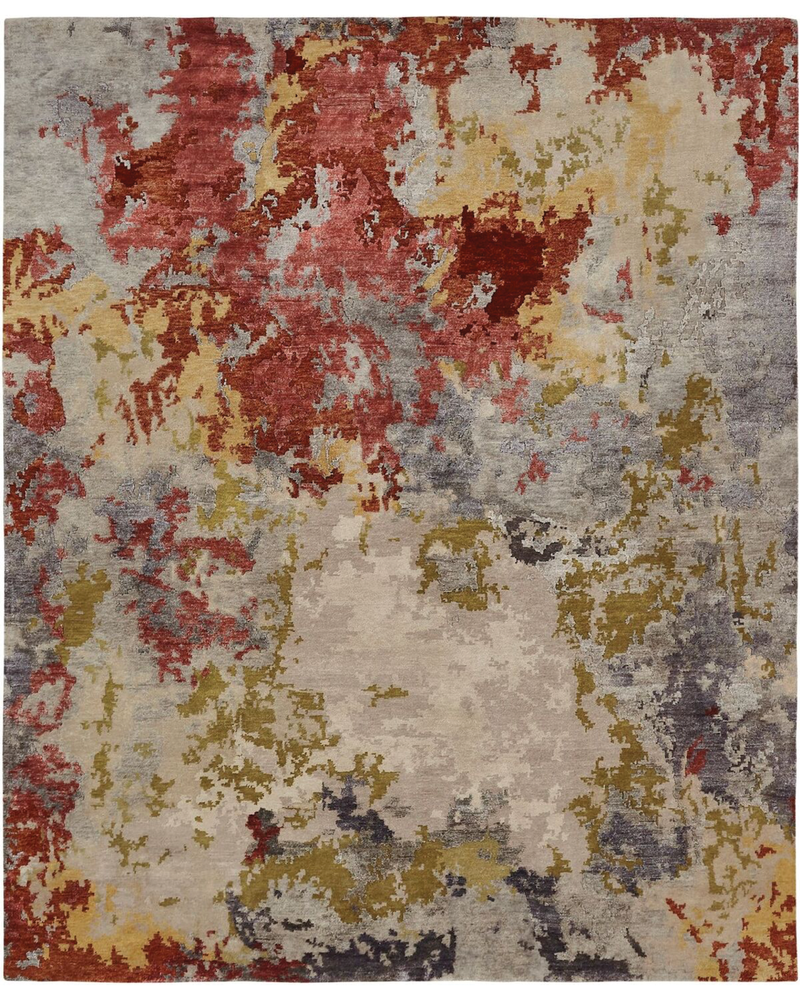 Equinox Crimson / Beige Modern Rug