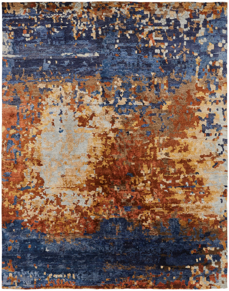 Equinox Indigo / Spice Modern Rug