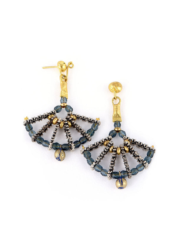 Gold Metal Earrings, Chandelier