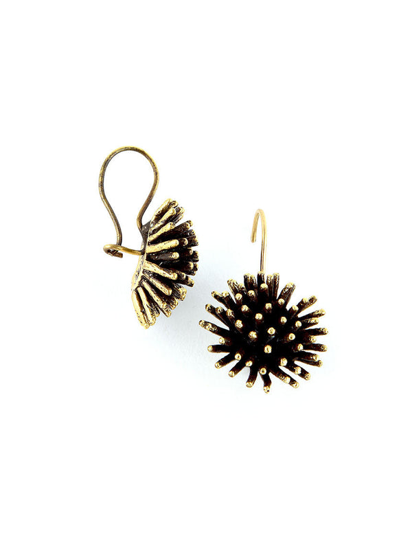 Gold Metal Earrings, Pom
